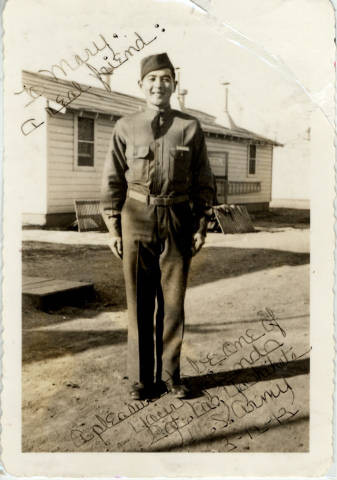 Sgt. Kaz Yoshihata dressed in military uniform