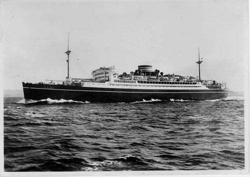 The Chichibu Maru of the Nippon Yusen Kaish Line sailing from San Francisco to Japan