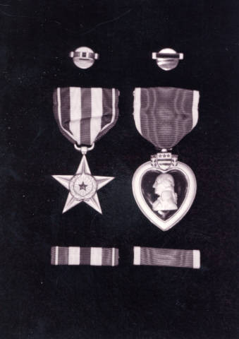 Pvt. Ben Takamoto's Silver Star Medal and Purple Heart Medal