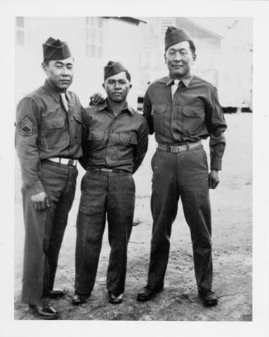 Zentaro (George) Akiyama, Kaz Masuda, Abraham Ohama at training camp