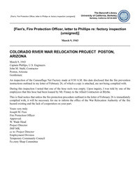 [Fien's, Fire Protection Officer, letter to Phillips re: factory ...