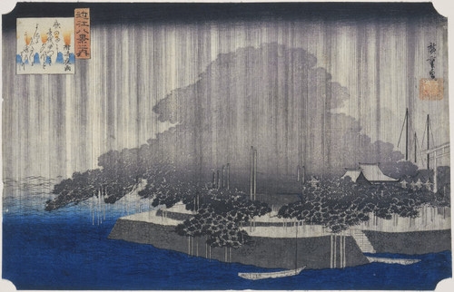 Night rain at Karasaki, from Eight Views of Omi Province — Calisphere