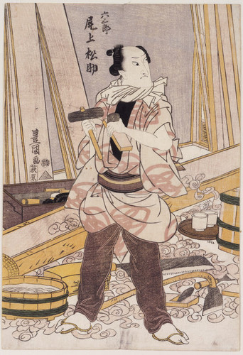 The actor Onoe Matsusuke II as the carpenter Rokusaburo