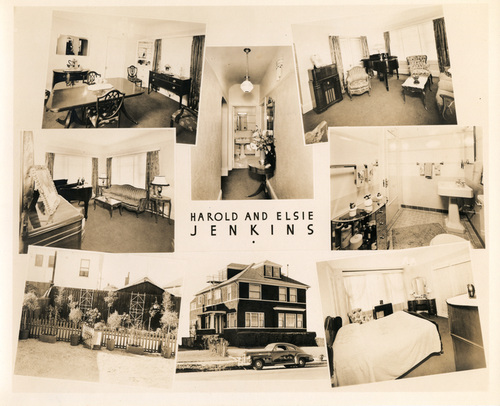 Collage of photographs of Harold and Maude Jenkins' property at 36th St., Oakland, California