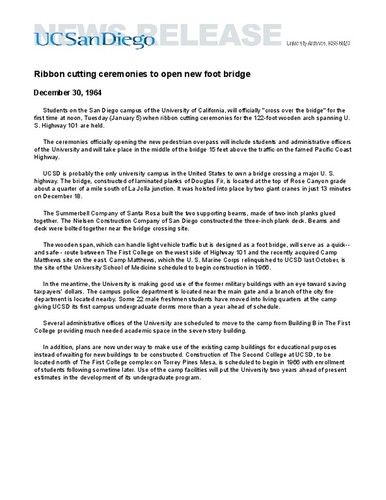 Ribbon cutting ceremonies to open new foot bridge
