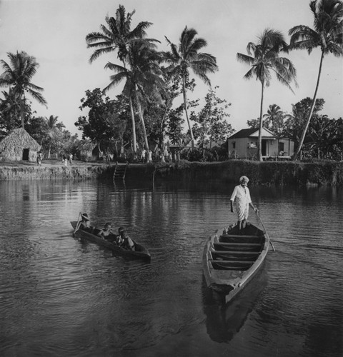 Fiji village scene