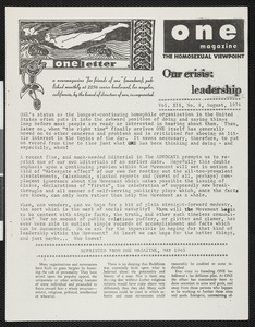 ONEletter 19/8 (1974-08)