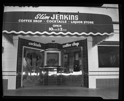 Entrance to Slim Jenkins nightclub and coffee shop