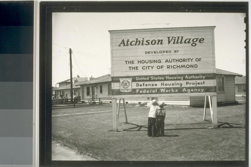 Atchison Village developed by The Housing Authority of The City of Richmond. United States Housing Authority, Defense Housing Project, Federal Works Agency