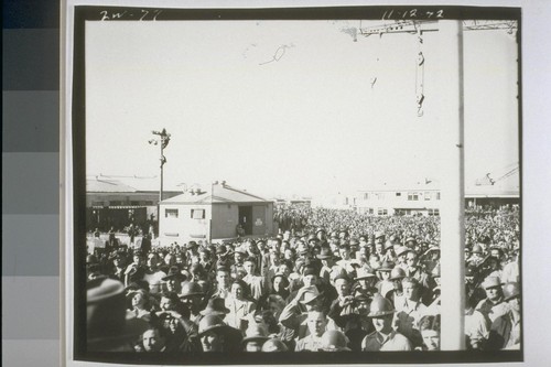 "Fare Thee Well", workers after launching. November 12, 1942