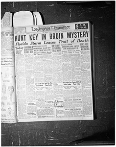 Copies of headlines for Ben Woolbert, 1952