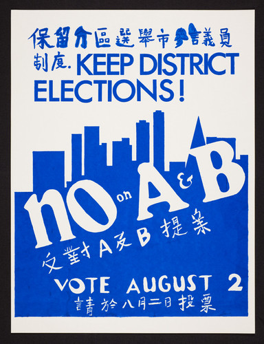 Keep district elections! No on A and B