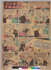 Detail of album page with Dick Tracy color cartoon