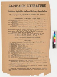 Campaign Literature, Published by California Equal Suffrage Association