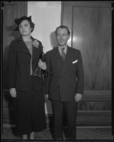 Lorraine Hewitt and her attorney S. S. Hahn, Los Angeles, 1935