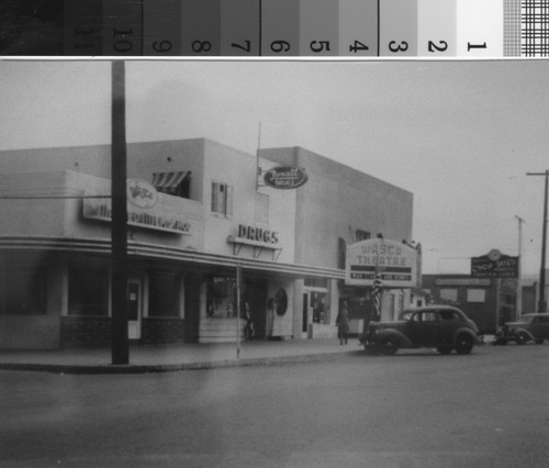 Wasco Theater, with other businesses