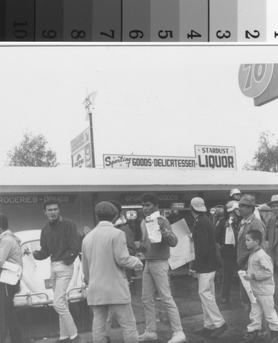 Close-up of picketers, Delano Grape Strike