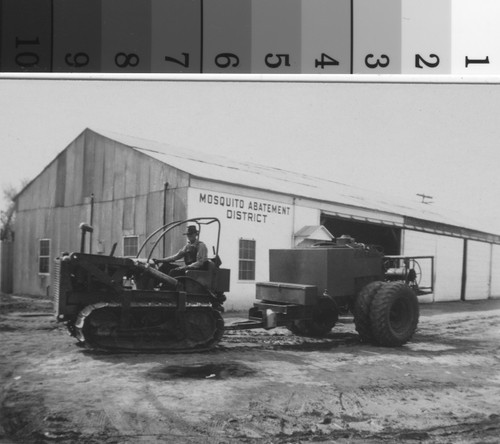 Spray rig at Mosquito Abatement District shed