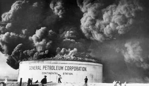 General Petroleum Tanks on Fire