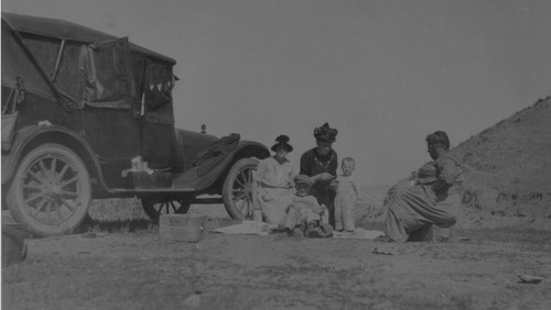 Family Picnic near Taft with 1920 Dodge