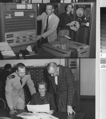 Two views of the military library at China Lake