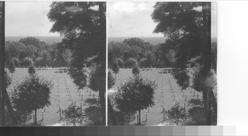 American Cemetery, Suresnes, Overlooking Paris. "Keeping their guard for the ghosts of men who sleep and wait for their maites again. Suresnes Cmetery. Paris