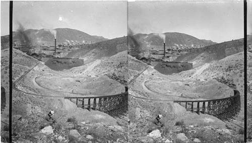 Climbing the last loop on the mountain, railway to Morenci Copper Mines. Arizona