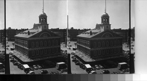 Faneuil Hall, West from Quincy Mkt. Boston, Mass