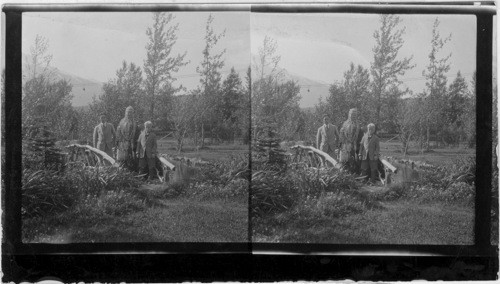 Mrs. Pullen & Buchanan Boys at Pullen House, Skagway, Alaska