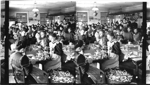 Cutting department of B.W. Kilburn & Co.'s celebrated stereoscopic view factory