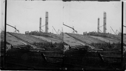 New Stadium in Grant Park under construction, Chicago