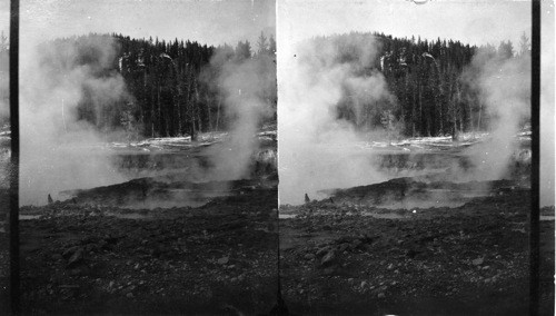 The new geyser which burst forth in 1928, two miles west of old Excelsior Geyser, Yellowstone Nat. Park, Wyo. To be used in New Tour (600)