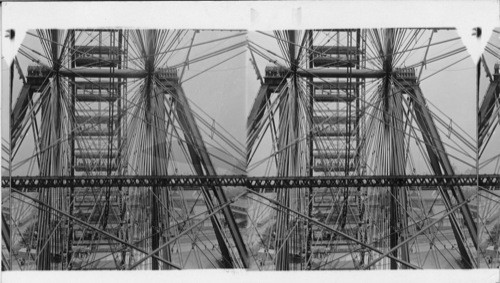 Giant Steel Cobwebs of the 240 ft. Ferris Wheel seen from one of its Cars, World's Fair. St. Louis, Missouri, U.S.A