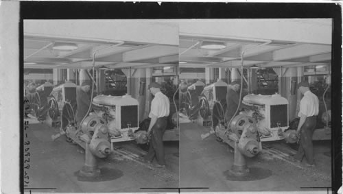 Fordson Tractor leaving the Assembly Line under their own Power, Detroit, Mich