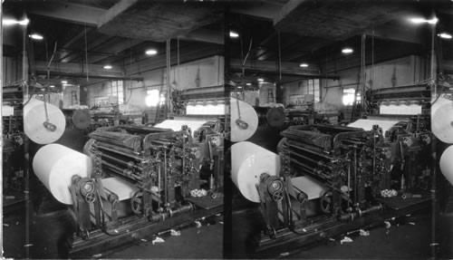 Rear end of "R. Hoe" rotary press in operation Camden, N.J