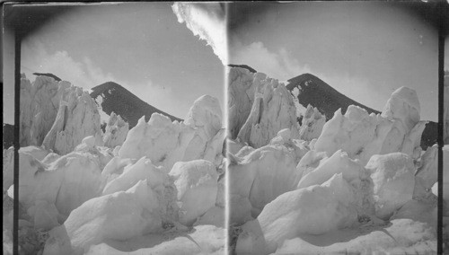 One of the Marvelous Glacial Scenes on Mt. Hood, Ore