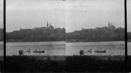 Looking north across the Potomac to Georgetown University. Wash., D.C