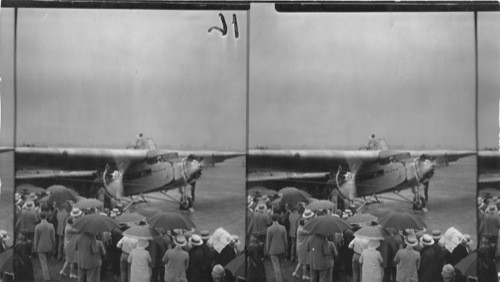 Loading Passengers for the First Airplane Journey of the Pennsylvania - Santa Fe Air-Rail Service. Columbus, Ohio, July 8, 1929