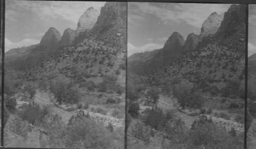 Twin Brothers, from left hand is the Mt. of the Sun. Zion National Park. Utah