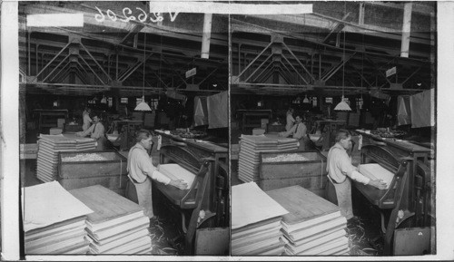 Trimming Reams of Paper in Factory, Bangor. Maine