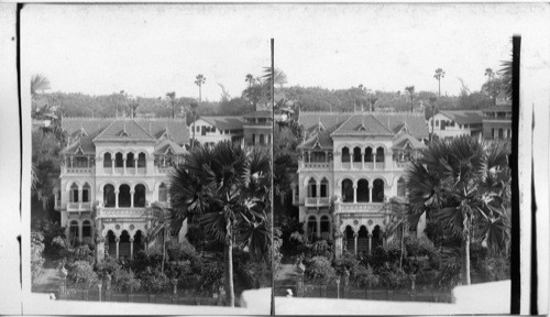 Wealthy Parsi Homes (Tower of Silence in center distance) Malabar Hill. Bombay. india