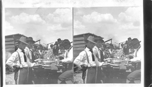 A Company of Volunteers at Dinner, Camp Chickamauga