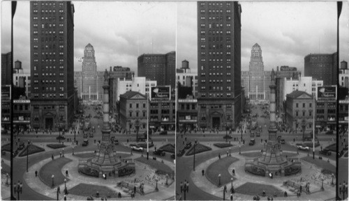 Lafayette Square, McKinley Monument, and City Hall from Public Library, Buffalo, N.Y