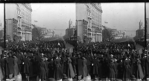 From the Treasury to the Capitol - Pa. Ave. filled with the great parade in honor of the President. Inauguration of Theodore Roosevelt. Washington, D.C., March 4, 1905