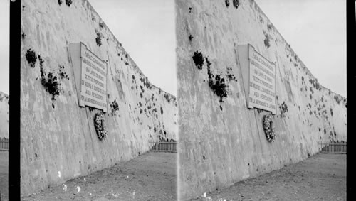 A tablet on fortification in memory of the fallen soldiers. Havana, Cuba