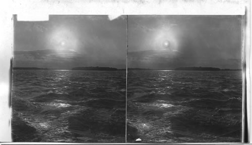 Canada. Moonlight on Cedar Rapids. St. Lawrence River, Can