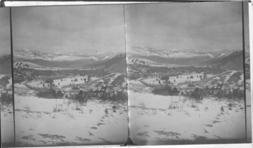 Looking N.E. from Mammoth Hot Springs Terraces, toward Mammoth Hot Springs Hotel, Yellowstone National Park