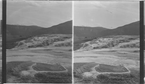 "Watch It Boil!" A Little Hot Pot, Crest of Jupiter Terrace. Yellowstone National Park. Wyo