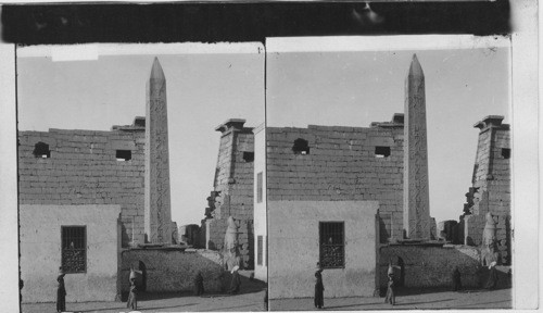 The Obelisk of Ramses II. and front of the Luxor Temple (view to S. W.), Thebes, Egypt