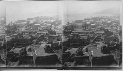 Tiberias and Lake of Galilee, from the Chirstian hospital. Palestine